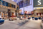 Outdoor terrace on 3rd level overlooking westgate's water-dance plaza